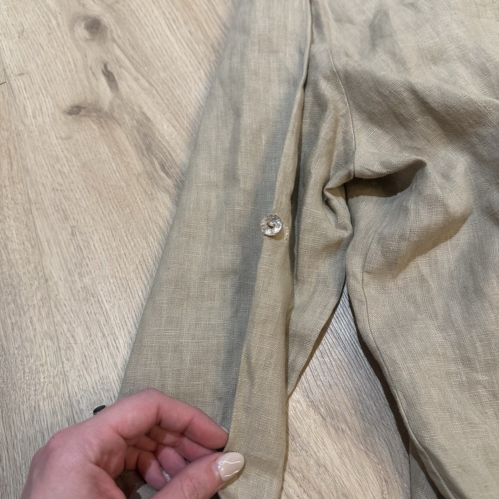 NWOT Fresh Laundry Women's Pure Linen Long Line Jacket Oversized Sz S Lagenlook - Picture 5 of 10